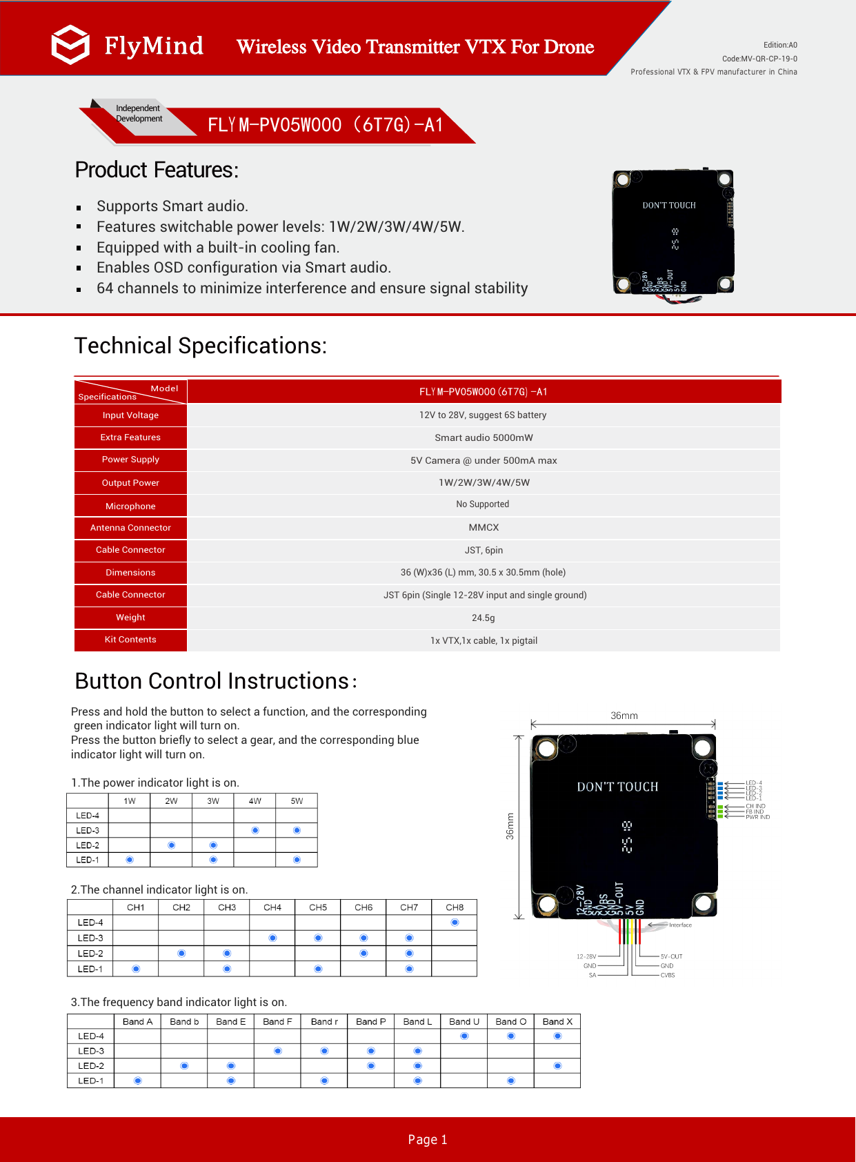 Datasheet Page 1