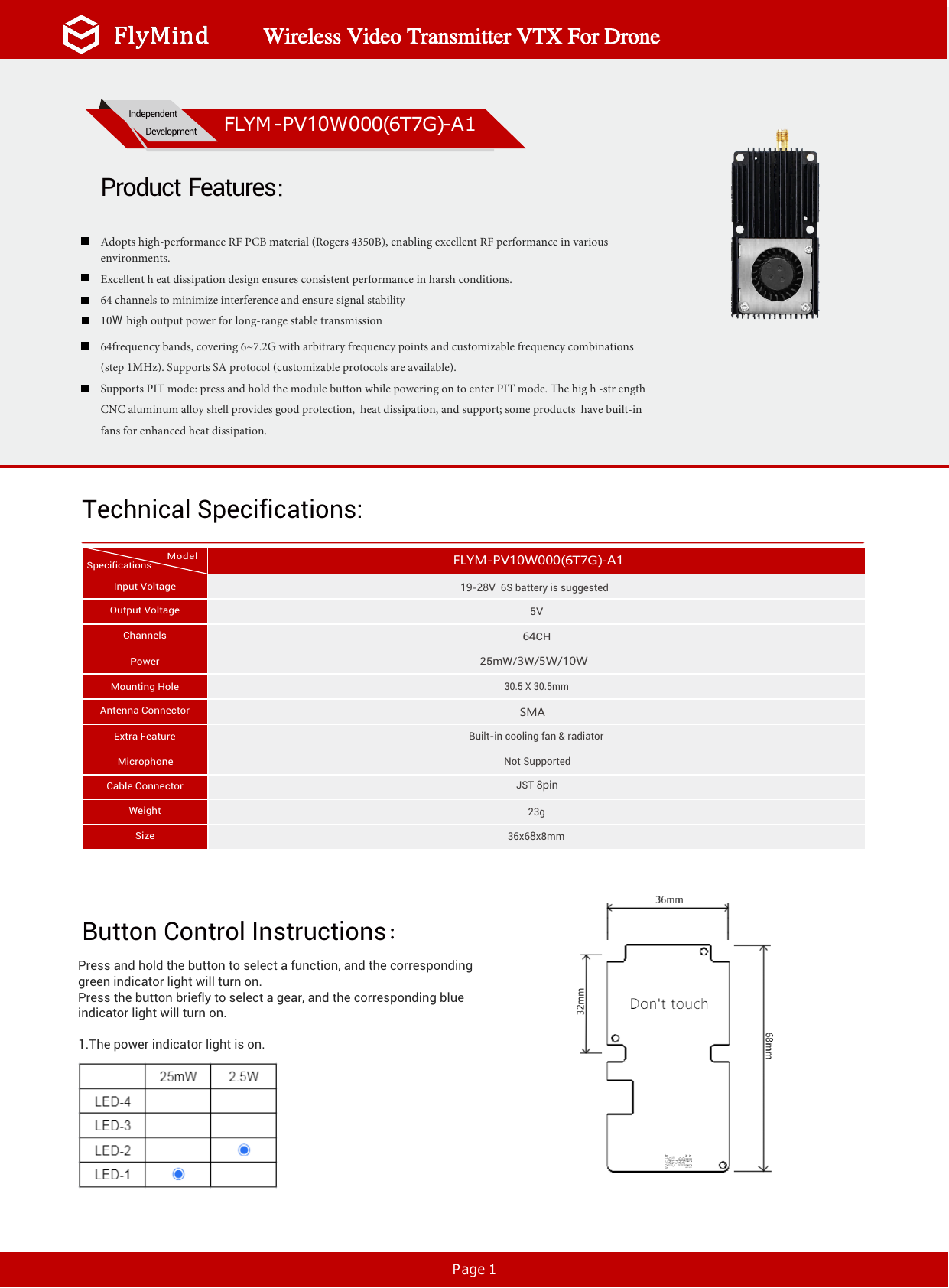 Datasheet Page 1